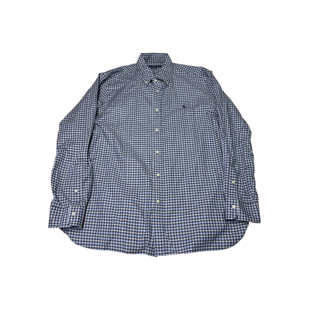 Ralph Lauren Classic Fit Gingham Check‎ Long Sleeve Button Up Shirt Men's XL